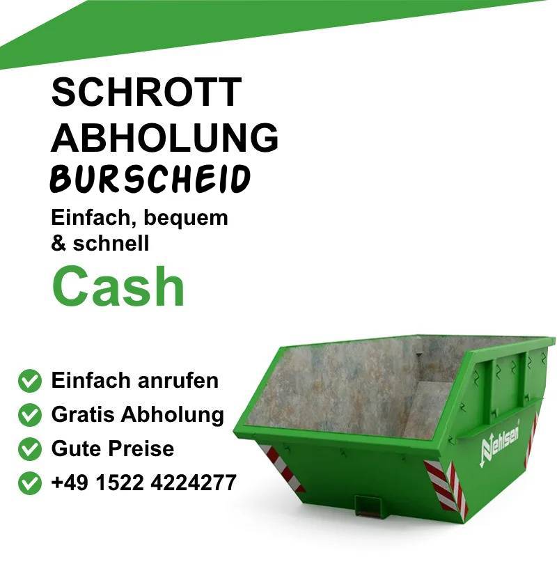 Schrottankauf Burscheid
Altmetallankauf in Burscheid
Schrotthandel Burscheid
Schrottabholung Burscheid